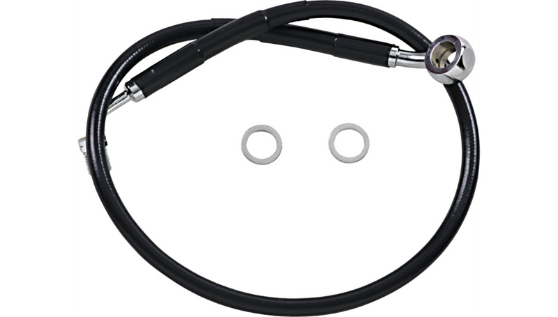 DRAG SPECIALTIES Brake Line - +2" - Black - '18-'23 Softail - 618631-2BLK