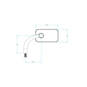 BILTWELL Rectangular Mirror - Black - Single - 6502-100-101 - PartsOutlet.com.au