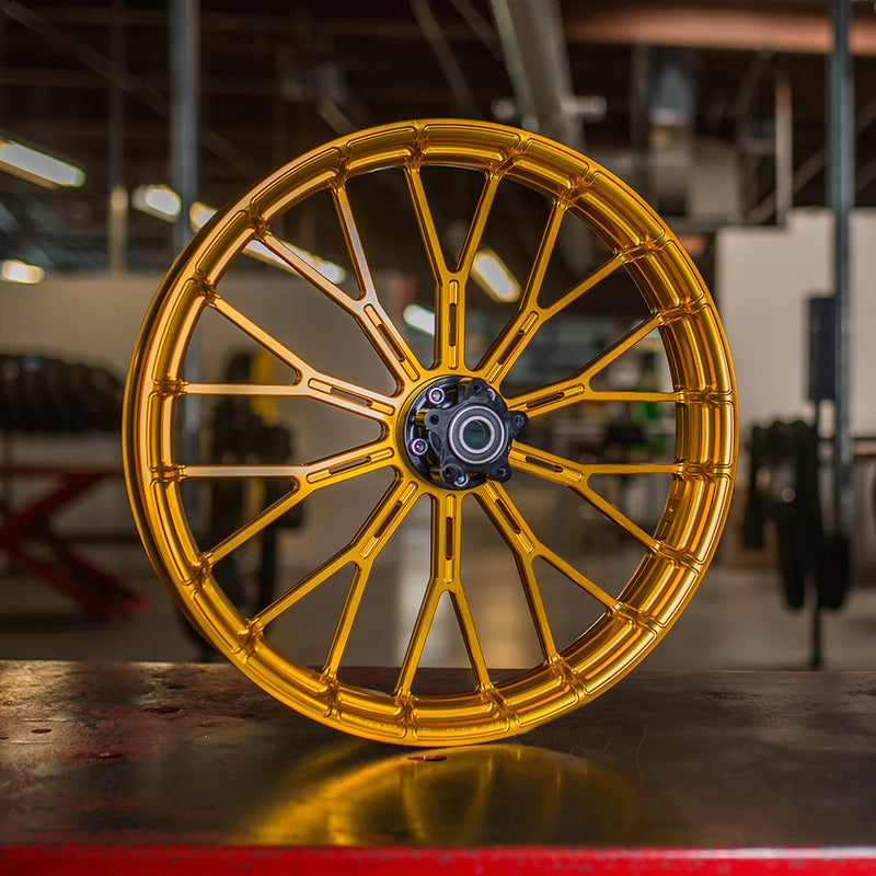 ARLEN NESS Y-SPOKE FORGED WHEELS, GOLD - 19"x3.25" - RIM ONLY - 71-557