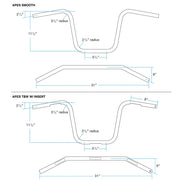 BILTWELL Handlebar - Ape Hanger - TBW - Chrome - TBW W/ INSERT - 6004-1057 - PartsOutlet.com.au