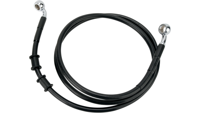 DRAG SPECIALTIES Brake Line - Front - Black - +8" - FXDB '08-'17 - 660324-8BLK
