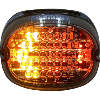 CUSTOM DYNAMICS Taillight w/ Integrated Turn Signal - Top Window - Smoked Lens - Softail '99-'24 - CD-INT-TL-W-S