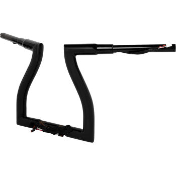 LA CHOPPERS Pre-Wired Thresher Handlebar - 12" - Black - '15-'22 FLTR -  LA-7317-12BW