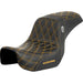 SADDLEMEN Pro Series SDC Performance Seat - Carbon Fiber/Lumbar Gripper - Gold Stitch - Dyna '06-'17 - SC80604GOL - PartsOutlet.com.au