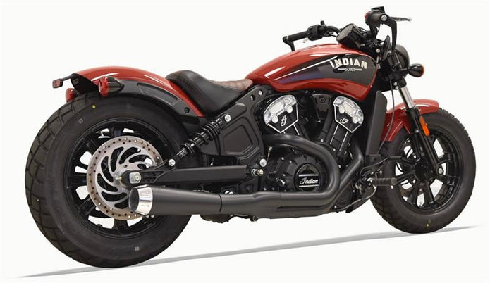 BASSANI XHAUST Road Rage 2:1 Exhaust - Black - Short - '15-'21 Indian Scout 8S12JB - PartsOutlet.com.au