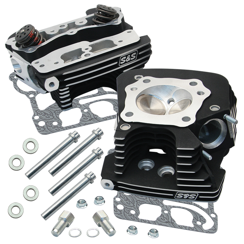 S&S CYCLE S&S® Super Stock® 89cc Cylinder Head Kit For 1999-'05 HD® Big Twins - Black Wrinkle Powder Coat Finish 90-1106 - PartsOutlet.com.au