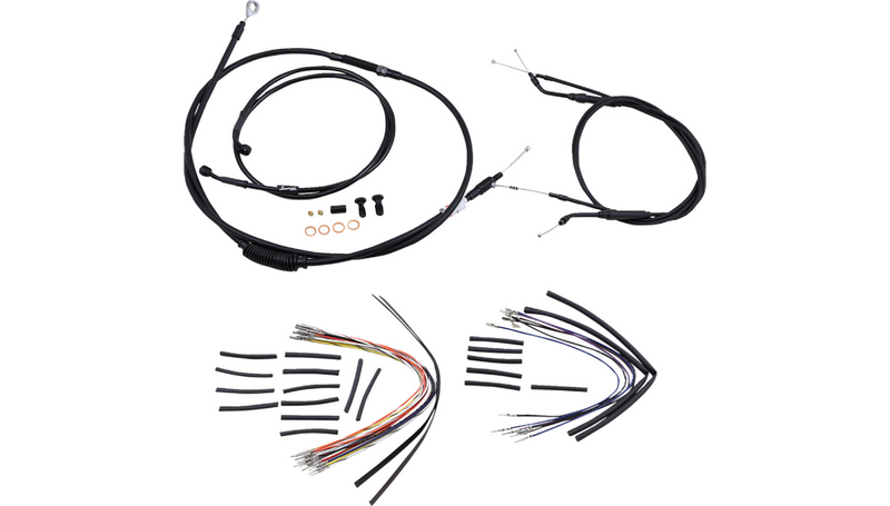 BURLY BRAND Control Kit - 14" Ape Hanger Handlebars - Harley-Davidson FXD '96-'05 - B30-1034