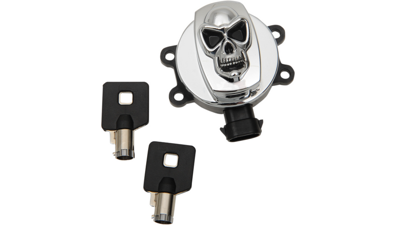 DRAG SPECIALTIES Ignition Switch - Skull - Harley-Davidson 2011-2022 - Chrome E21-0214SKD - PartsOutlet.com.au