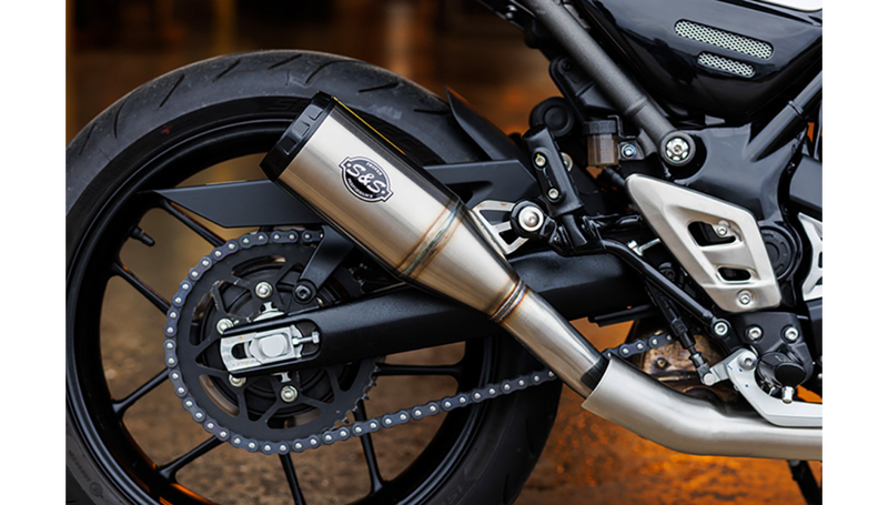 S&S CYCLE Grand National Slip-On Muffler - Stainless Steel - Speed 400 & Scrambler 400 - '24-'25 - 550-1143