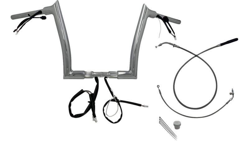 FAT BAGGERS INC. 1-1/2" EZ Install Pointed Top Handlebar - 12" - Chrome - FLTR '23-'25 - 849912