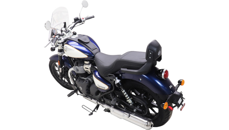 MUSTANG Squareback 2-Up Seat - Black w/ Steel Stitch - Royal Enfield '23-'25 - 88600ST