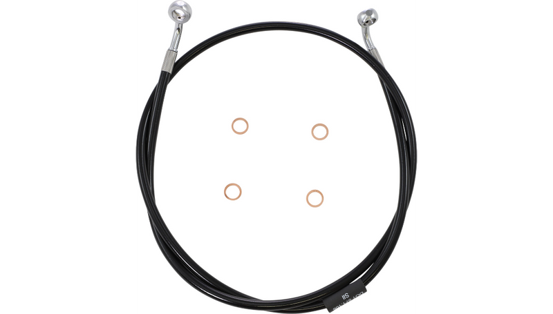 LA CHOPPERS Brake Line - 12" - 14" Ape Hanger Handlebars - Black - Harley-Davidson '18-'20 - LA-8153B13B