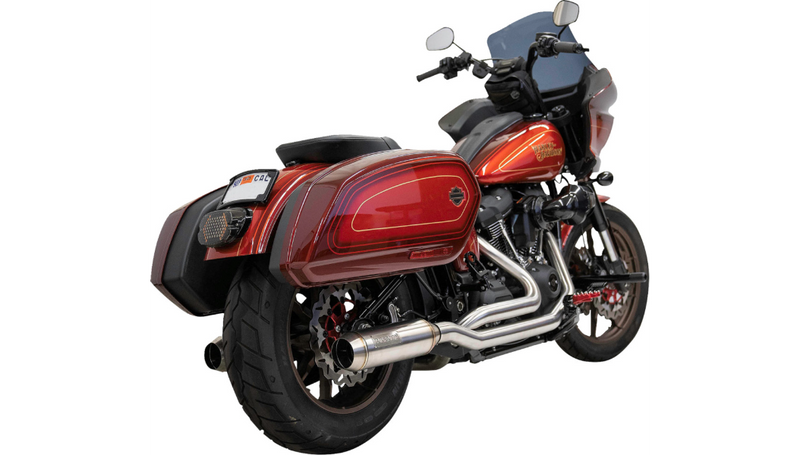 BASSANI XHAUST True Dual Performance Exhaust with 4" Muffler - Stainless Steel - '18-'23 Softail - 1S97SS
