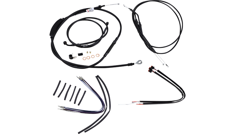 BURLY BRAND Control Kit - 14" Ape Hanger Handlebars - Harley-Davidson '14-'22 - B30-1107