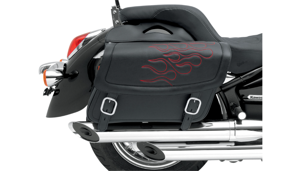 SADDLEMEN Flame Saddlebag - Red -Large X021-05-0412 - PartsOutlet.com.au