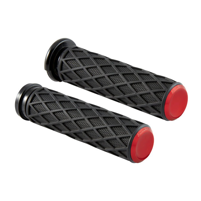 ARLEN NESS Grips - Diamond - TBW - Red - Harley-Davidson '08-'22 - 500-017 - PartsOutlet.com.au