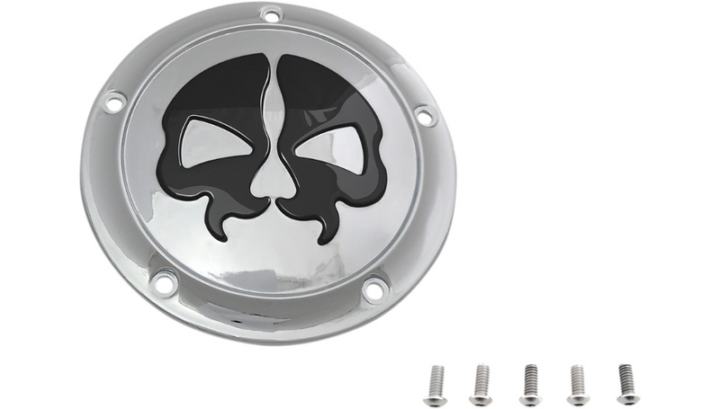 DRAG SPECIALTIES Split Skull Derby Cover - Harley-Davidson 1999-2018 - Chrome - 5-Hole 78043B2 - PartsOutlet.com.au