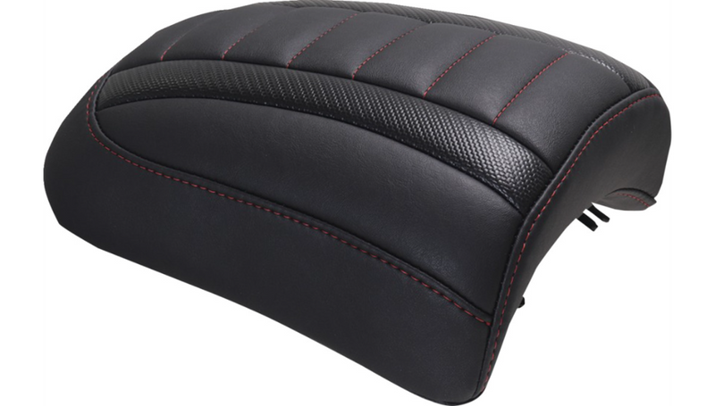 MUSTANG Padded Passenger Seat Cowl - Deluxe - Dark Cherry Stitch - FLT/FLH '23-'25 - 88610DC