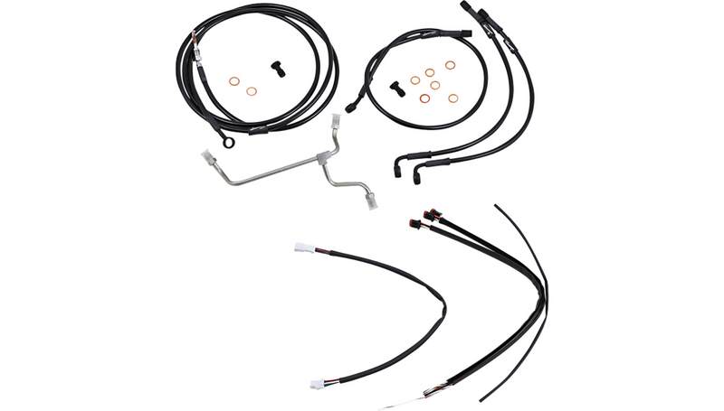 BURLY BRAND Control Kit - 14" Ape Hanger Handlebars - Harley-Davidson '17-'19 - B30-1182