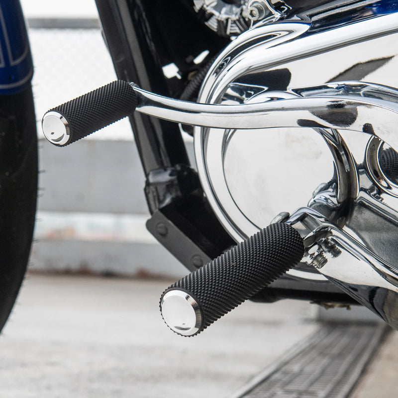 ARLEN NESS KNURLED FOOTPEGS, CHROME - 18+ Softail, PAN AMERICA, LIVEWIRE & SPORSTER S DRIVER - 07-940 - PartsOutlet.com.au