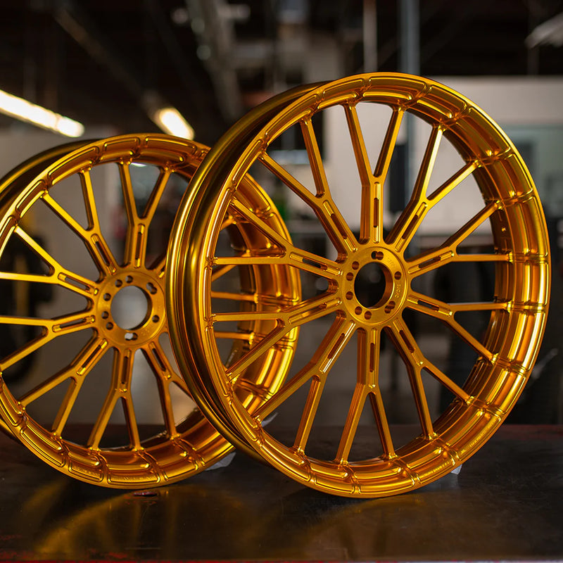 ARLEN NESS Y-SPOKE FORGED WHEELS, GOLD - 19"x3.25" - RIM ONLY - 71-557