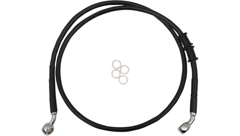 DRAG SPECIALTIES Brake Line - Front - +10" - Black - '14-'22 XL - 614772-10BLK