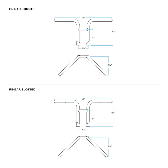 BILTWELL Handlebar - Rebar - Slotted - Black 6201-2016 - PartsOutlet.com.au