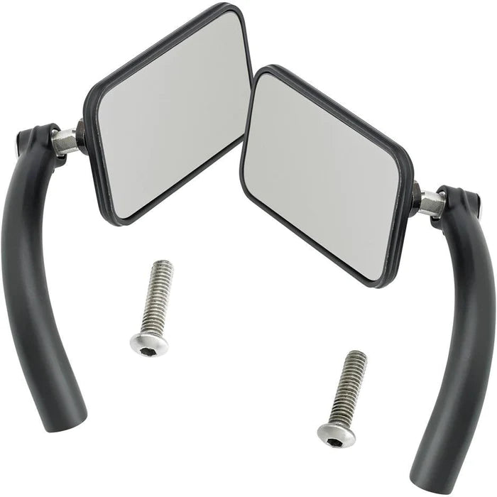 BILTWELL Rectangular Mirrors - Black - Pair - 6502-200-102