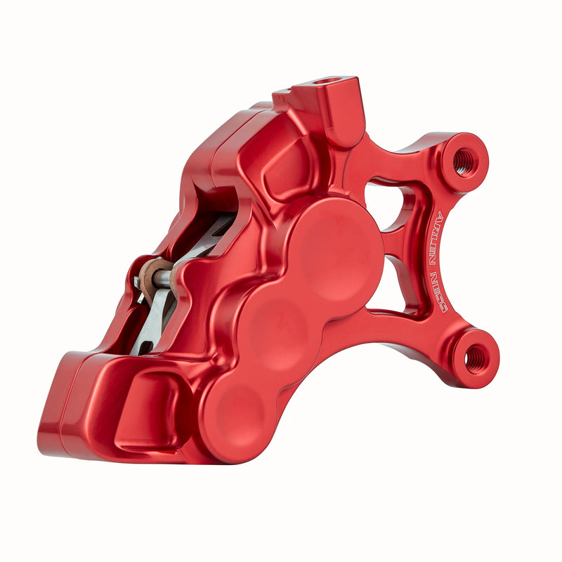ARLEN NESS 6-PISTON DIFFERENTIAL BORE BRAKE CALIPERS, 14" RED - LEFT - Harley-Davidson '06-'22 - 02-202