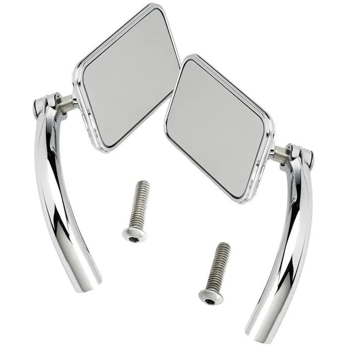 BILTWELL Rectangular Mirrors - Chrome - Pair - 6502-200-502 - PartsOutlet.com.au