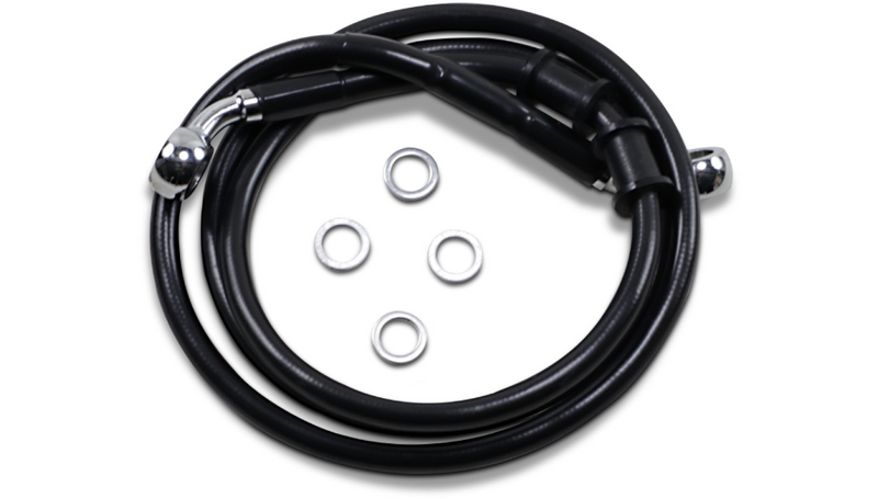 DRAG SPECIALTIES Brake Line - Front - +8" - Black - '14-'19 XL - 614760-8BLK