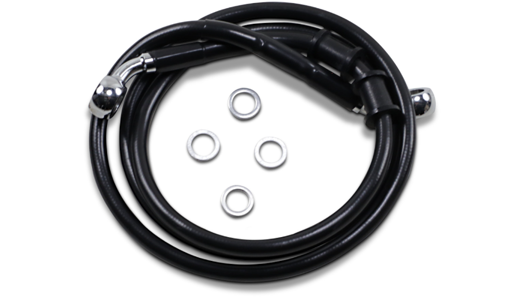 DRAG SPECIALTIES Brake Line - Front - +8" - Black - '14-'19 XL 614760-8BLK