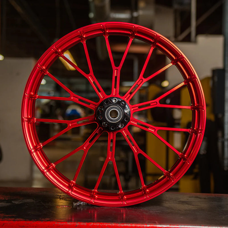 ARLEN NESS Y-SPOKE FORGED WHEELS, RED - 19"x3.25" - RIM ONLY - 71-558