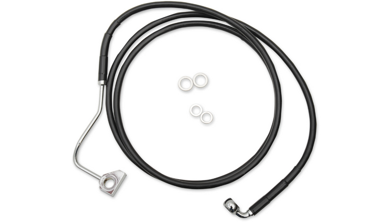 DRAG SPECIALTIES Brake Line - Front - Black - +8" - FL '15-'22 - 615220-8BLK