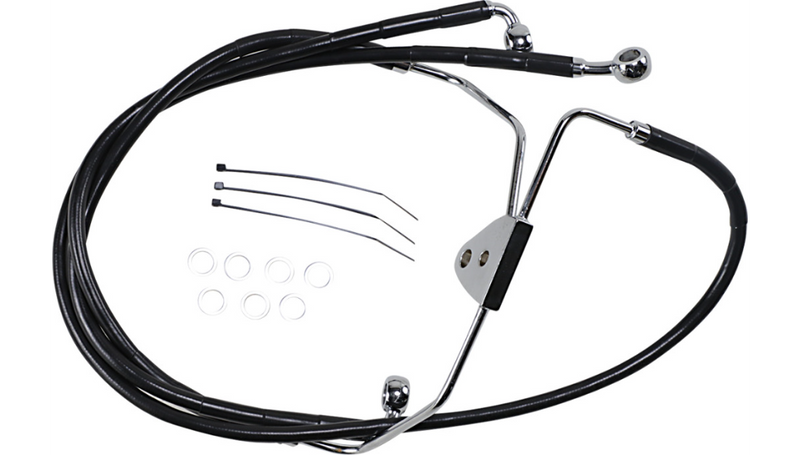 DRAG SPECIALTIES Brake Line - Front - Black - +8" - FL '08-'13 - 620085-8BLK