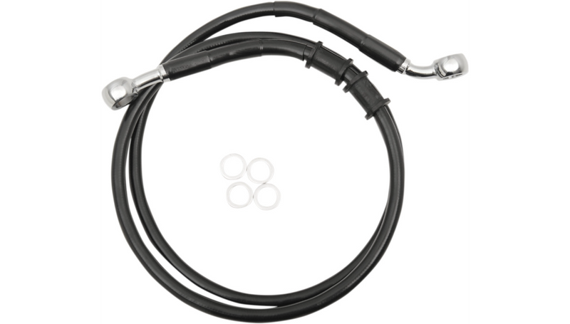 DRAG SPECIALTIES Brake Line - Front - +8" - Black - '14-'22 XL - 614771-8BLK