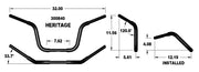 KHROME WERKS Handlebar - Heritage - Black 300840 - PartsOutlet.com.au