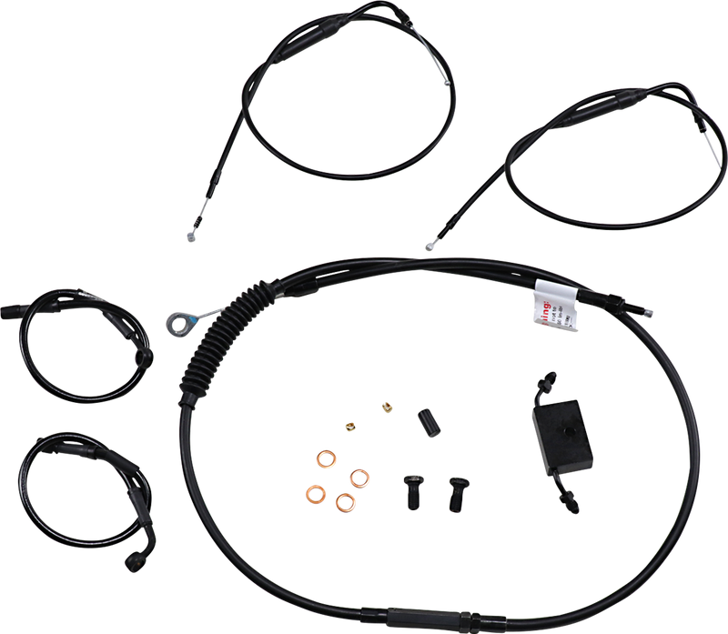 BURLY BRAND Handlebar Cable and Brake Line Kit - Extended - Sportsters - Clubman Handlebars - ABS - Harley-Davidson '86-'22 - B30-1270 - PartsOutlet.com.au