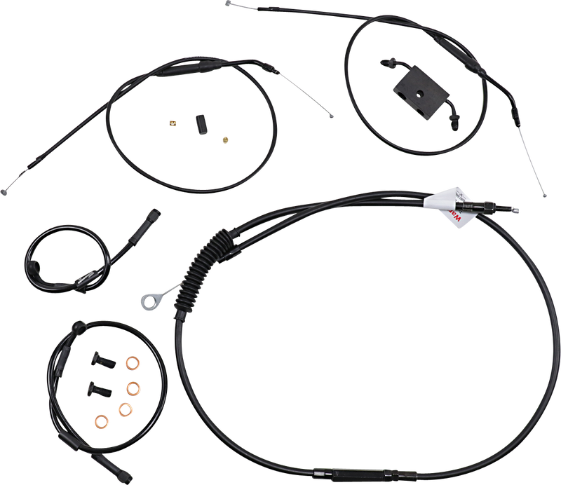 BURLY BRAND Handlebar Cable and Brake Line Kit - Extended - Sportsters - Tracker/Scrambler Handlebars 8" - ABS - Harley-Davidson '86-'22 - B30-1271