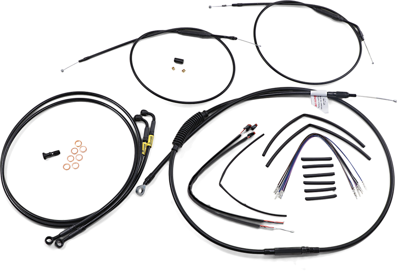 BURLY BRAND Control Kit - 12" Ape Hanger Handlebars - Harley-Davidson '12-'17 - B30-1202