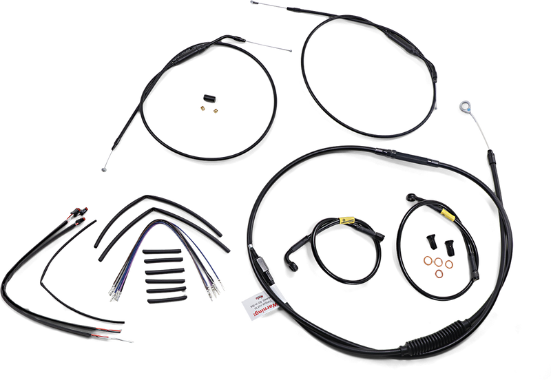 BURLY BRAND Handlebar Cable and Brake Line Kit - 14" Wide Glide Gorilla Handlebars - Harley-Davidson '12-'17 - B30-1215