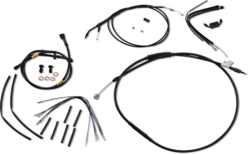 BURLY BRAND Handlebar Cable and Brake Line Kit - 16" Wide Glide Gorilla Handlebars - Harley-Davidson '12-'17 - B30-1216