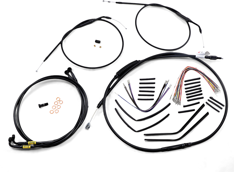 BURLY BRAND Control Kit - 14" Ape Hanger Handlebars - Harley-Davidson '96-'05 - B30-1193