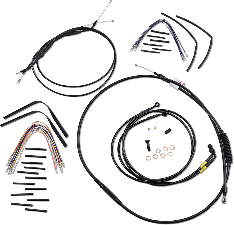 BURLY BRAND Control Kit - 16" Ape Hanger Handlebars - Harley-Davidson '96-'05 - B30-1194