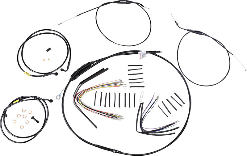 BURLY BRAND Control Kit - 16" Ape Hanger Handlebars - Fat Bob '08-'11 - B30-1199
