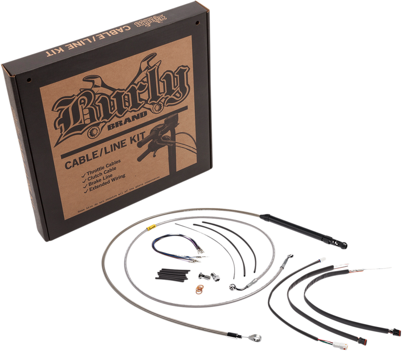 BURLY BRAND Control Kit - 14" Gorilla Handlebars - Stainless - Softail '18-'21 - B30-1249