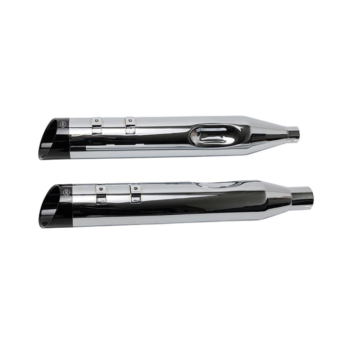 S&S CYCLE Chrome Mk45 Muffler with Black Cutlass End Cap for M8 Touring 550-1011 - PartsOutlet.com.au