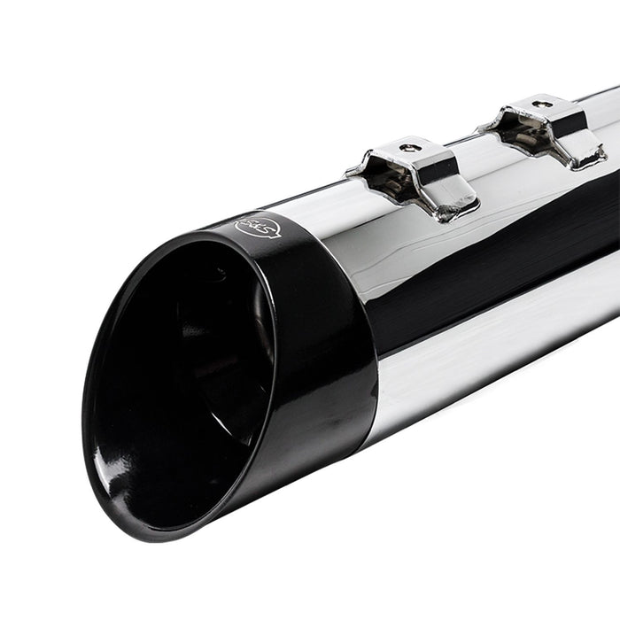 S&S CYCLE Chrome Mk45 Muffler with Black Cutlass End Cap for M8 Touring 550-1011 - PartsOutlet.com.au