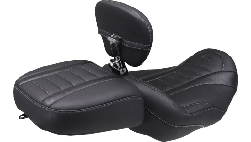 MUSTANG Deluxe Passenger Seat - Wide - Gunmetal Stitch - FLT/FLH '23-'25 - 88420GM