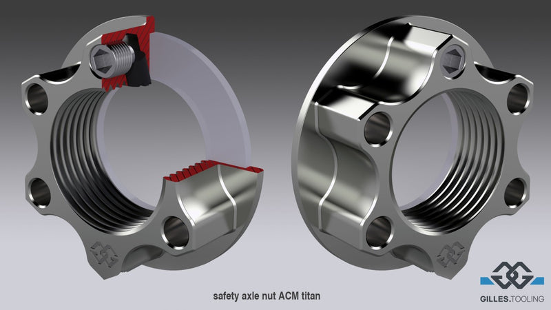 GILLES TOOLING Axle Nut - Pin-Lock - Rear - M24 x 1.5" - BMW/Honda/Kawasaki/Suzuki/Yamaha - ACM-24-15